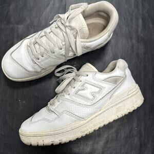 New Balance 550 Low Top Mens Size 8 Leather Comfort White Grey Black Y2K - 345